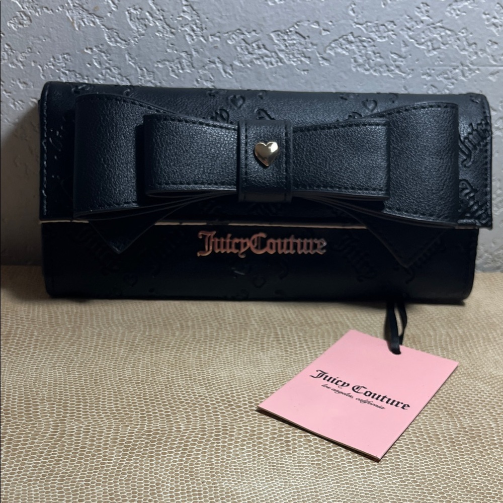 Juicy Couture Black Wallet with Bow Accent - Picture 5 of 5